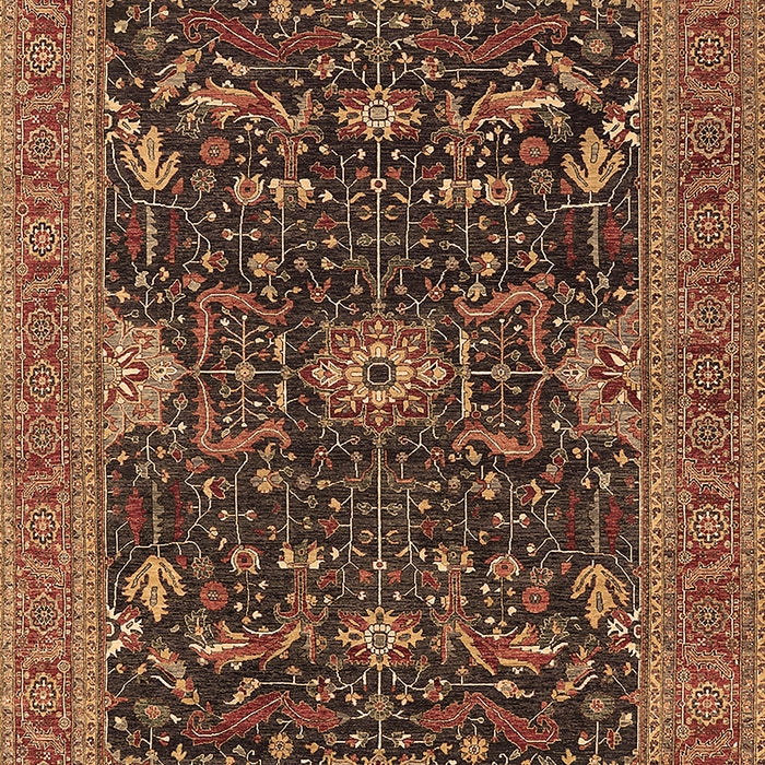 Machine Washable Oriental Brown Industrial Rug, wshurb2319brn
