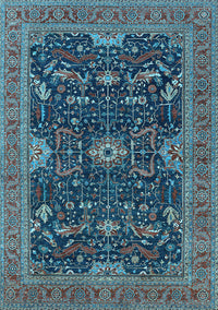 Oriental Light Blue Industrial Rug, urb2319lblu