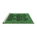 Sideview of Machine Washable Oriental Emerald Green Industrial Area Rugs, wshurb2319emgrn