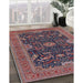 Mid-Century Modern Plum Purple Oriental Rug in Family Room, urb2319