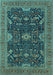 Machine Washable Oriental Turquoise Industrial Area Rugs, wshurb2319turq