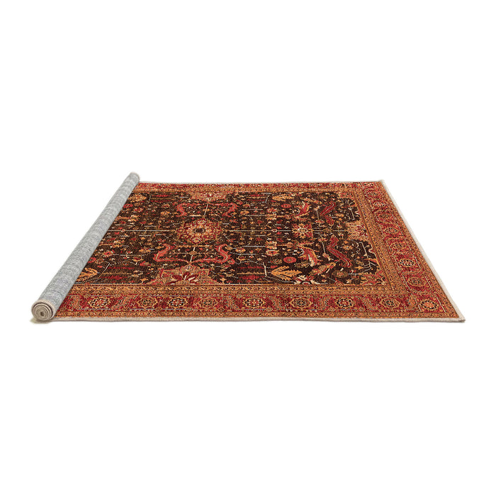 Sideview of Machine Washable Oriental Orange Industrial Area Rugs, wshurb2319org