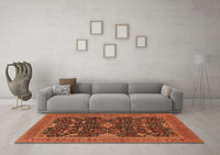 Machine Washable Oriental Orange Industrial Rug, wshurb2319org