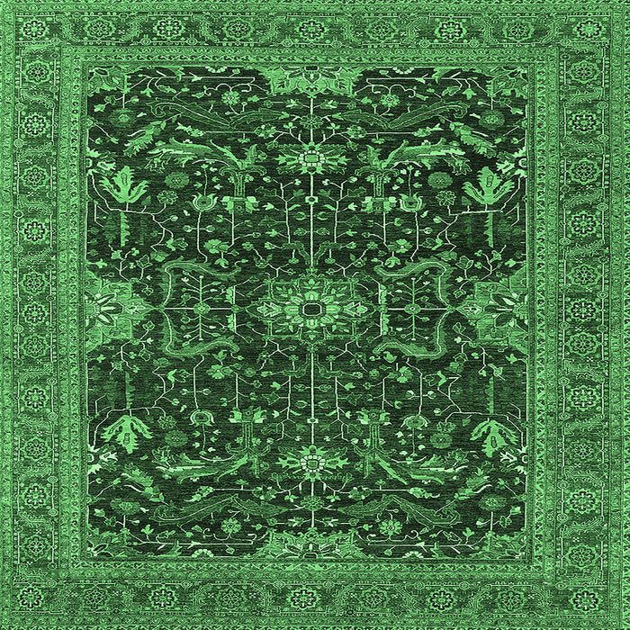 Square Oriental Emerald Green Industrial Rug, urb2319emgrn