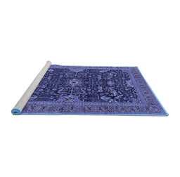 Sideview of Machine Washable Oriental Blue Industrial Rug, wshurb2319blu