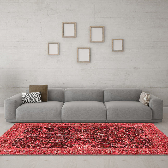 Industrial Red Washable Rugs
