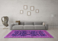 Machine Washable Oriental Purple Industrial Rug, wshurb2319pur