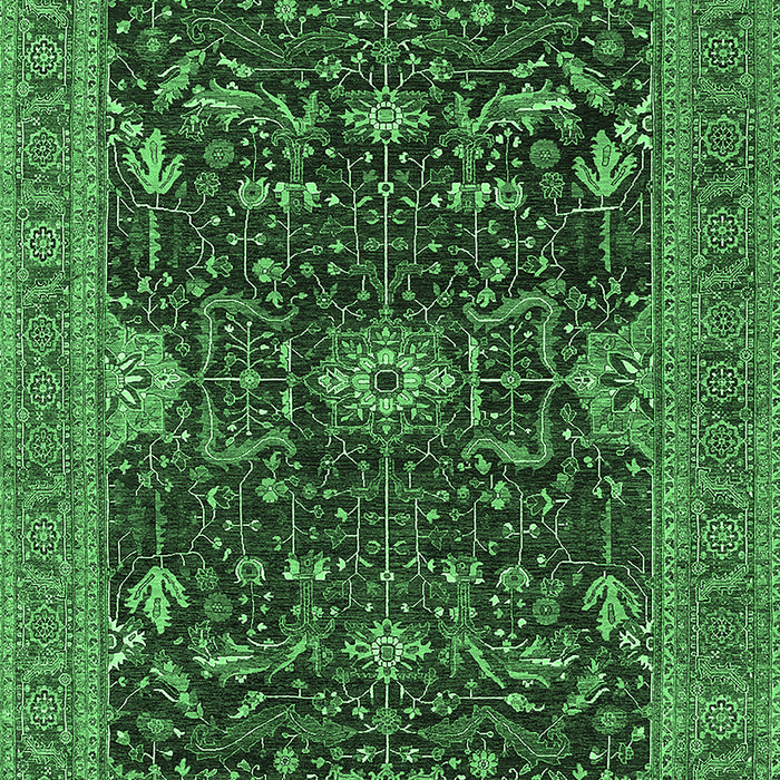 Machine Washable Oriental Emerald Green Industrial Area Rugs, wshurb2319emgrn