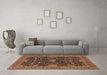 Machine Washable Oriental Brown Industrial Rug in a Living Room,, wshurb2319brn