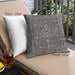 Front View of Mid-Century Modern Urban Square Charcoal Black Throw Pillow, 18 inch by 18 inch, pwurb231