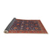 Sideview of Mid-Century Modern Dark Almond Brown Oriental Rug, urb2320