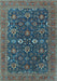 Machine Washable Oriental Light Blue Industrial Rug, wshurb2320lblu