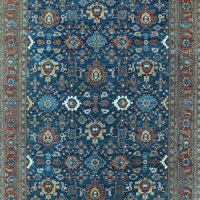 Machine Washable Oriental Light Blue Industrial Rug, wshurb2320lblu