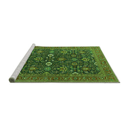 Sideview of Machine Washable Oriental Green Industrial Area Rugs, wshurb2320grn