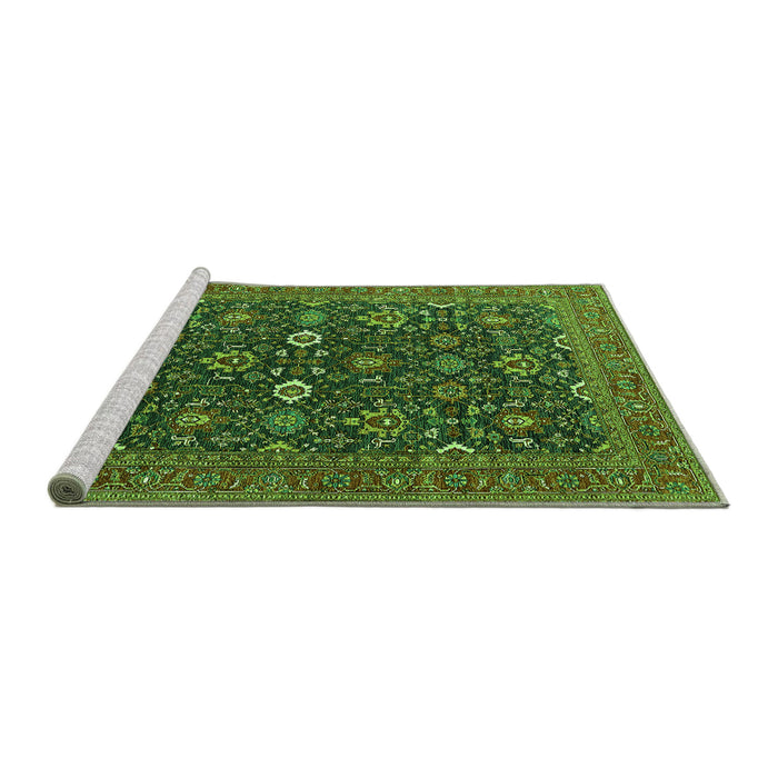 Sideview of Machine Washable Oriental Green Industrial Area Rugs, wshurb2320grn