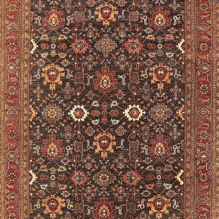 Machine Washable Oriental Brown Industrial Rug, wshurb2320brn