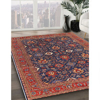 Mid-Century Modern Dark Almond Brown Oriental Rug, urb2320