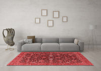 Machine Washable Oriental Red Industrial Rug, wshurb2320red