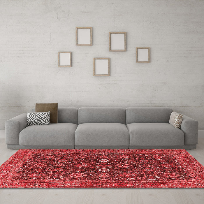 Industrial Red Washable Rugs