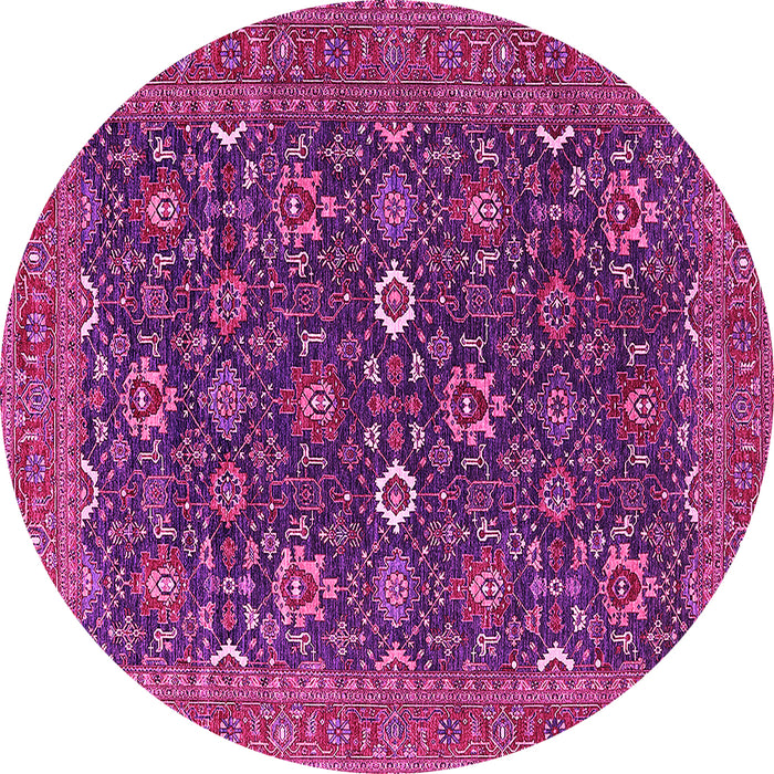 Round Oriental Pink Industrial Rug, urb2320pnk