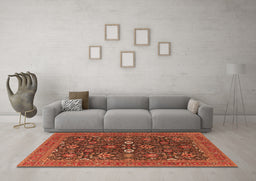Machine Washable Oriental Orange Industrial Area Rugs in a Living Room, wshurb2320org
