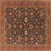 Square Oriental Brown Industrial Rug, urb2320brn