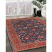 Mid-Century Modern Dark Almond Brown Oriental Rug in Family Room, urb2320