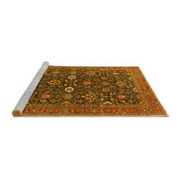Sideview of Machine Washable Oriental Yellow Industrial Rug, wshurb2320yw