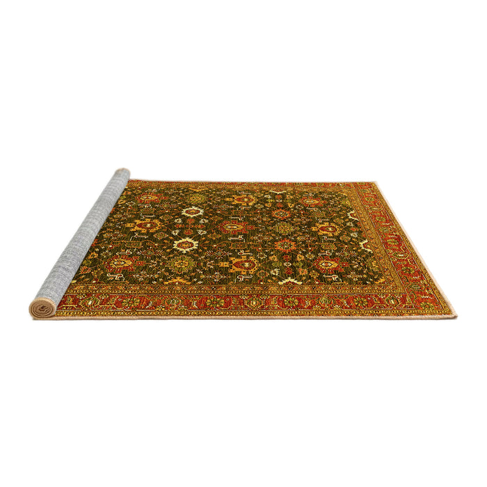 Sideview of Machine Washable Oriental Yellow Industrial Rug, wshurb2320yw