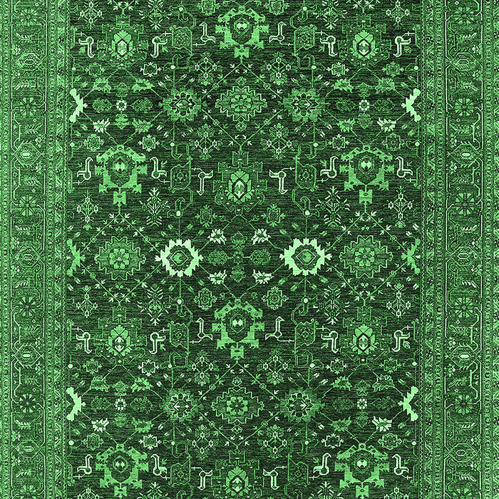 Machine Washable Oriental Emerald Green Industrial Area Rugs, wshurb2320emgrn