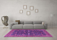 Machine Washable Oriental Purple Industrial Rug, wshurb2320pur