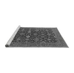 Sideview of Machine Washable Oriental Gray Industrial Rug, wshurb2320gry