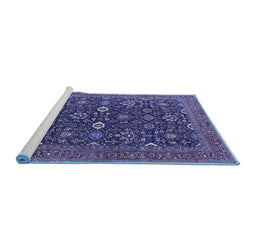 Sideview of Machine Washable Oriental Blue Industrial Rug, wshurb2320blu