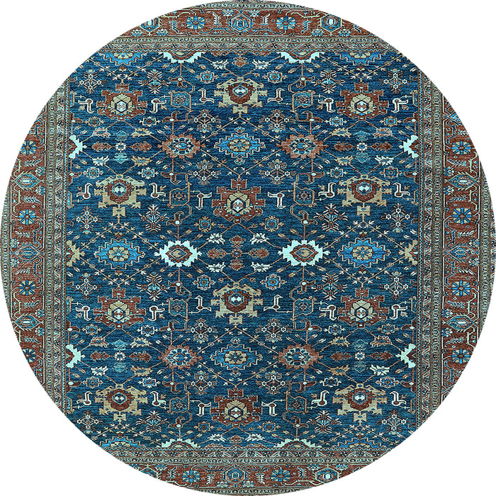 Round Oriental Light Blue Industrial Rug, urb2320lblu