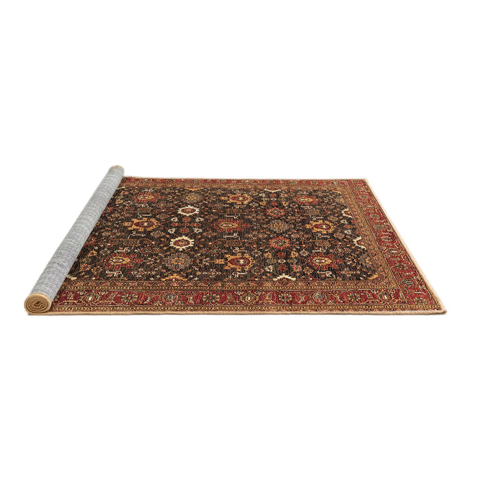 Sideview of Machine Washable Oriental Brown Industrial Rug, wshurb2320brn