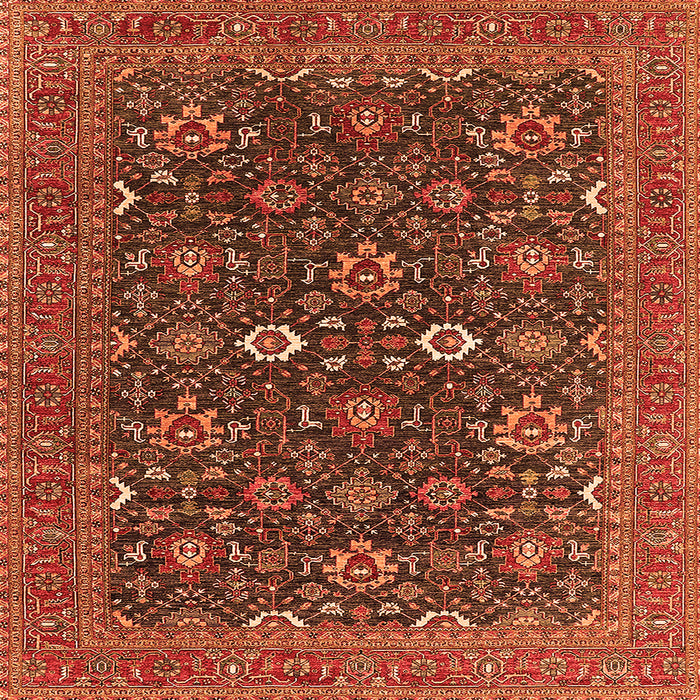 Square Oriental Orange Industrial Rug, urb2320org