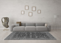 Machine Washable Oriental Gray Industrial Rug in a Living Room,, wshurb2320gry