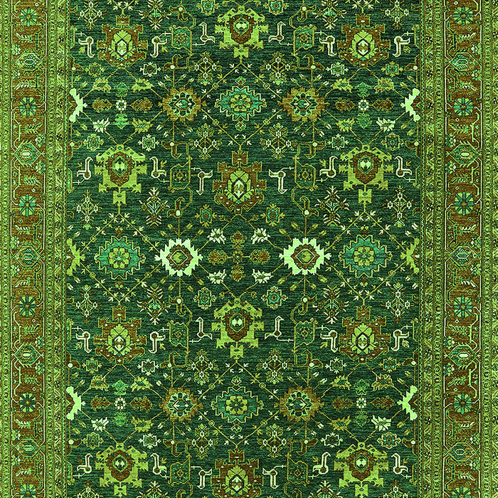 Machine Washable Oriental Green Industrial Area Rugs, wshurb2320grn