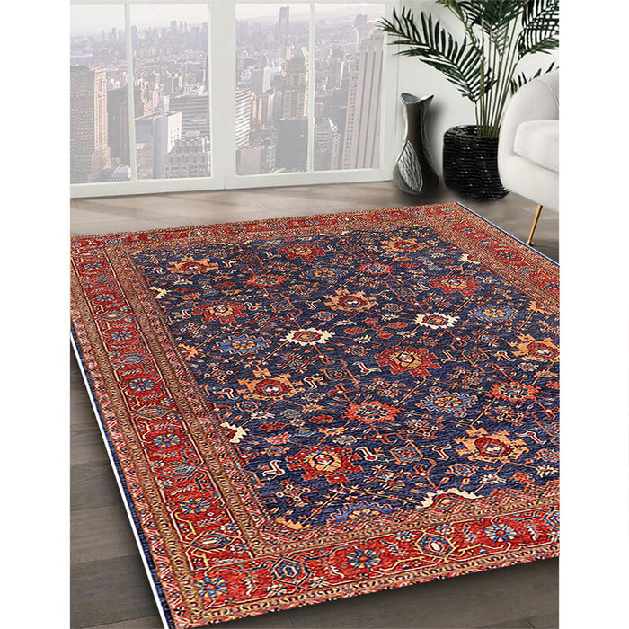 Machine Washable Industrial Modern Dark Almond Brown Rug in a Family Room, wshurb2320