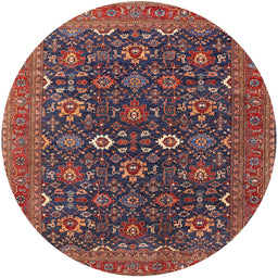 Round Machine Washable Industrial Modern Dark Almond Brown Rug, wshurb2320