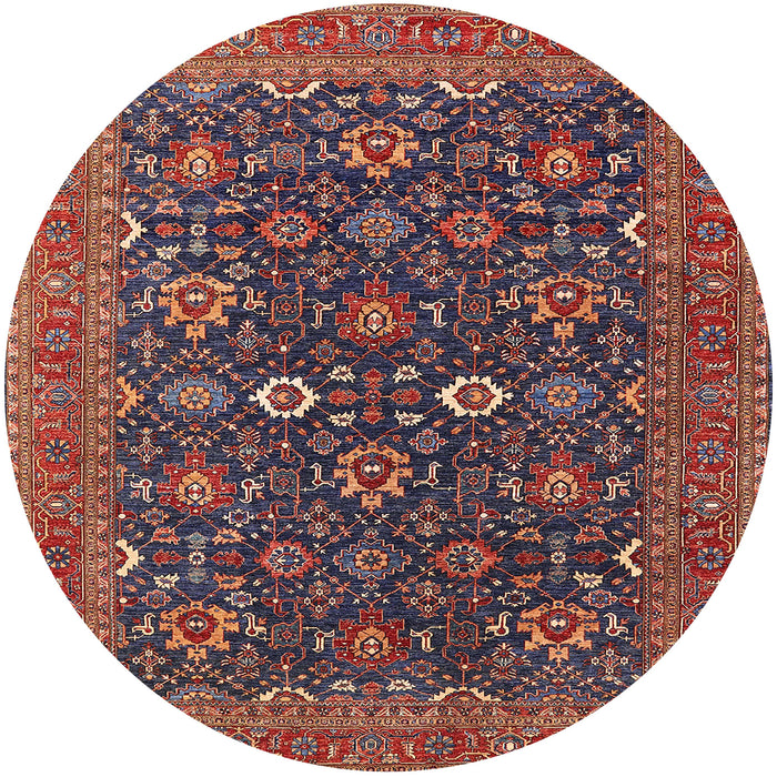 Round Machine Washable Industrial Modern Dark Almond Brown Rug, wshurb2320