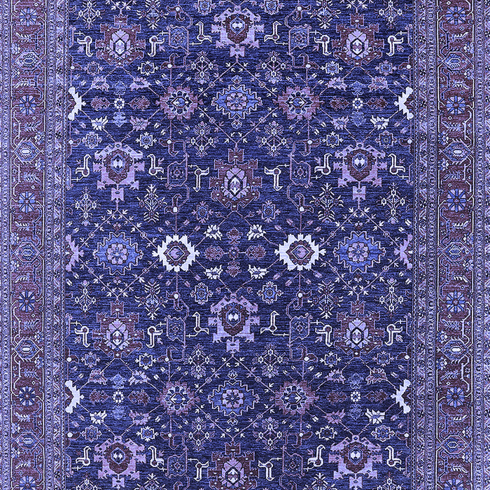 Machine Washable Oriental Blue Industrial Rug, wshurb2320blu