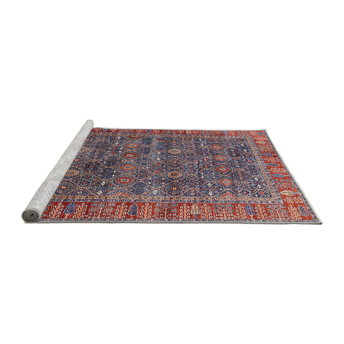 Sideview of Machine Washable Industrial Modern Rosy Pink Rug, wshurb2321