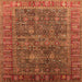 Square Oriental Orange Industrial Rug, urb2321org