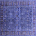 Square Oriental Blue Industrial Rug, urb2321blu