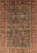 Machine Washable Oriental Brown Industrial Rug, wshurb2321brn