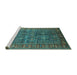 Sideview of Machine Washable Oriental Turquoise Industrial Area Rugs, wshurb2321turq