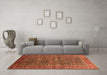 Machine Washable Oriental Orange Industrial Area Rugs in a Living Room, wshurb2321org