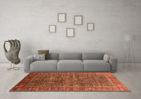 Machine Washable Oriental Orange Industrial Rug, wshurb2321org