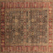 Square Oriental Brown Industrial Rug, urb2321brn